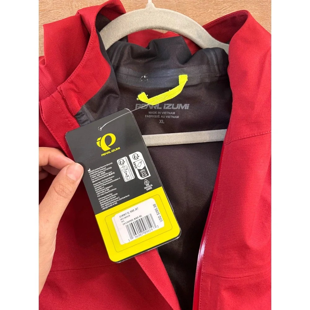 Pearl Izumi Summit 3L WxB Rain Jacket Mens XL Red Dahlia Waterproof Cycling Hood